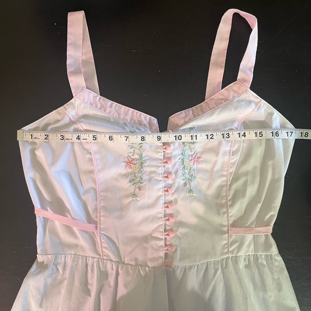 Vintage 70s Embroidered Prairie Sundress - Picture 9 of 13